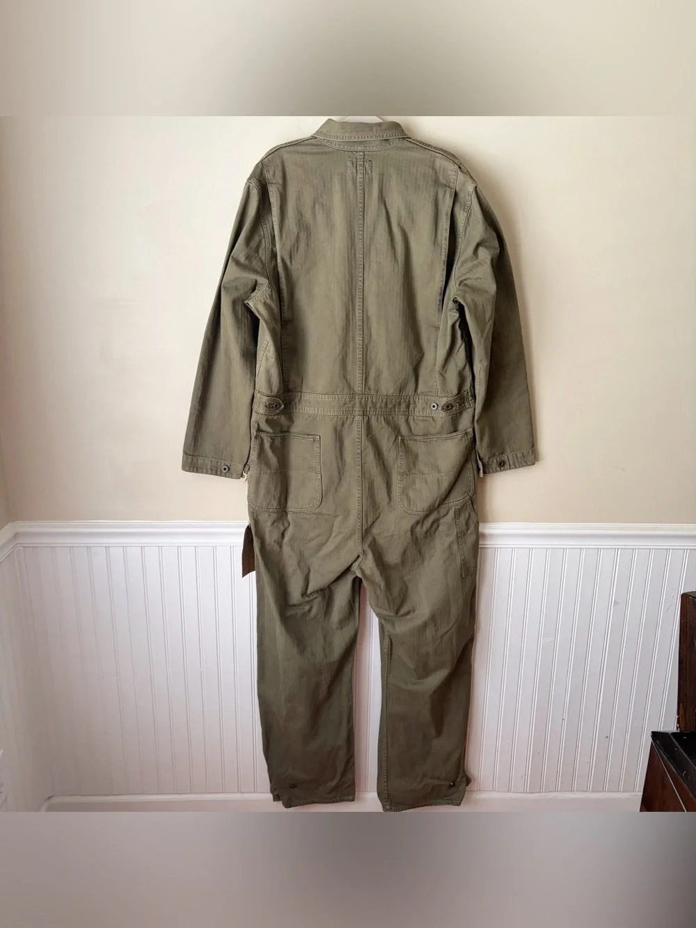 Ralph Lauren RRL Double RL Cotton Herringbone Coverall Workwear Olive Green XL
